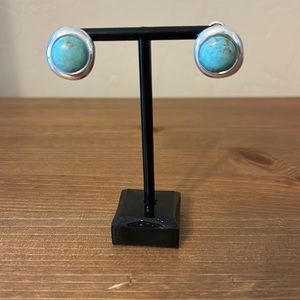 Faux turquoise and silver earrings
